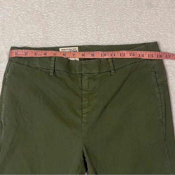 Nili Lotan Olive Green Twill Cropped Pants Women's Size 6 - Picture 6 of 9